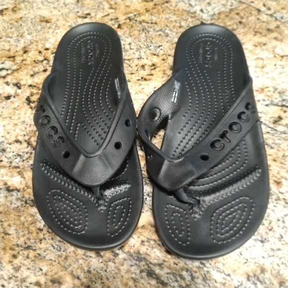Crocs Unisex Baya II Flip Flops Sandals Iconic Comfort Size M5 W7 Black - Picture 2 of 10
